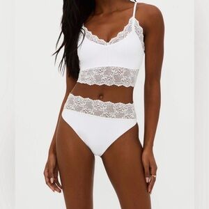 Beach Riot White Lace Trim Bikini